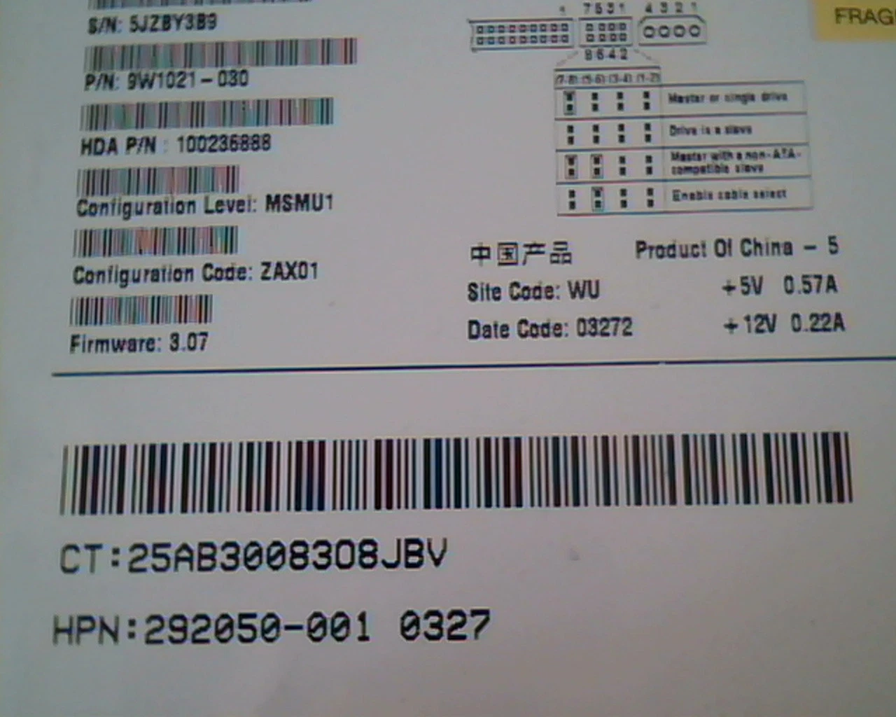 Hard Disk Drive IDE Seagate ST320014A 9W1021-030 100236888 MSMU1 292050-001 - image 2