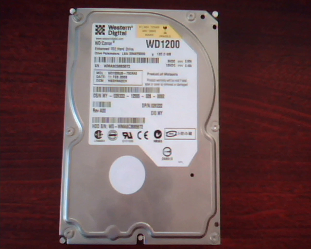 Hard Disk Drive IDE Western Digital Caviar WD1200 WD1200JB-75CRA0 02K222 120GB - image 3