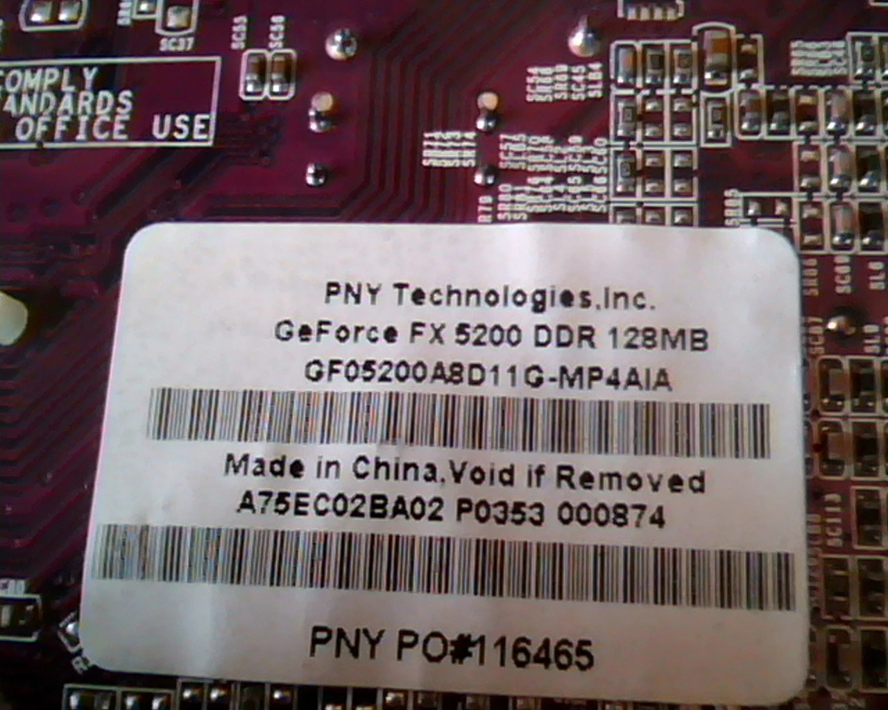 AGP card GeForce FX 5200 DDR 128MB GF05200A8D11G-MP4AIA PNY FX5200 PNY Tech - image 3