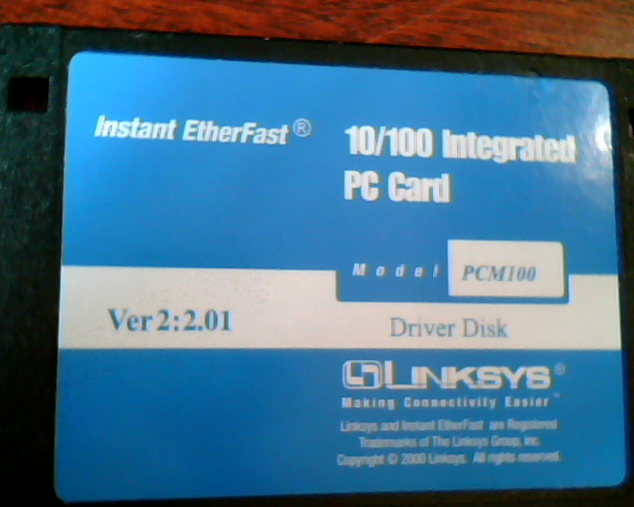 Floppy Disk Instant EtherFast 10/100 Integrated PC Card Linksys Driver Ver 2 - image 2