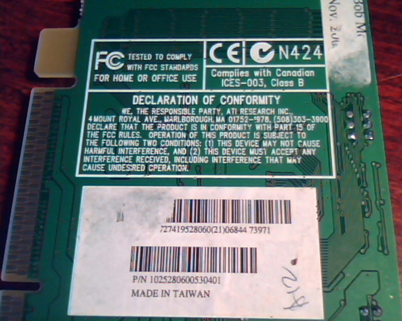 AGP card ATI 109-52800-00 Rage IIC 2c N424 1025280600530401I/O Ver 2.0 - image 6