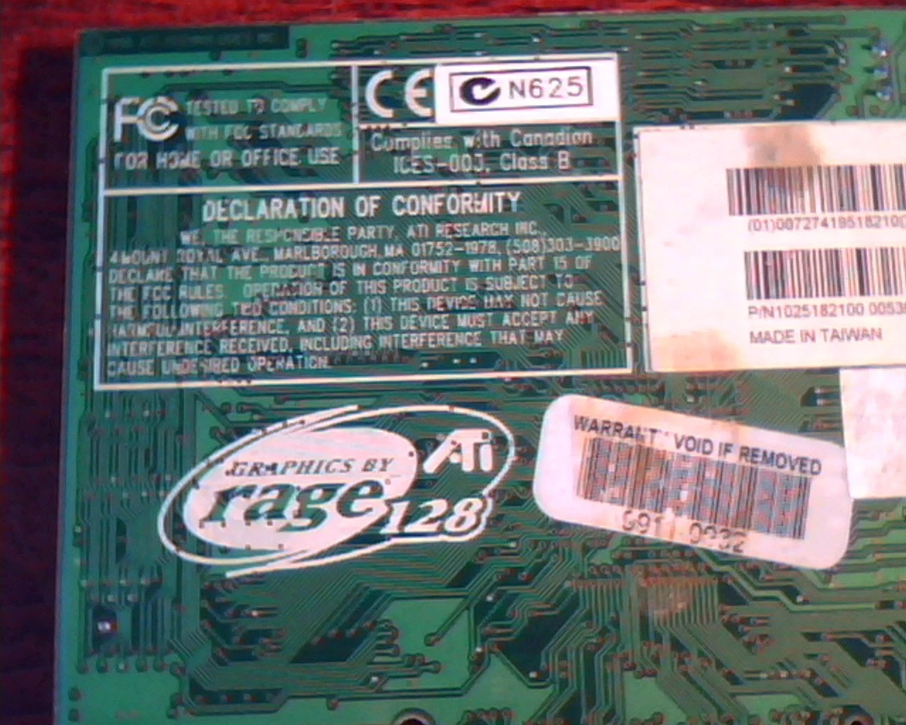 AGP card ATI 109-51800-01 Rage 128 R128 Ver 2.0 N625 1025182100 - image 4
