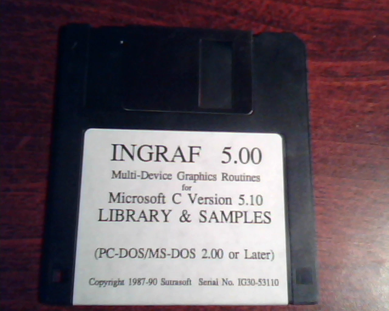 Floppy Disk Ingraf 5.00 Multi-Device Graphics Routines Library Samples Microsoft