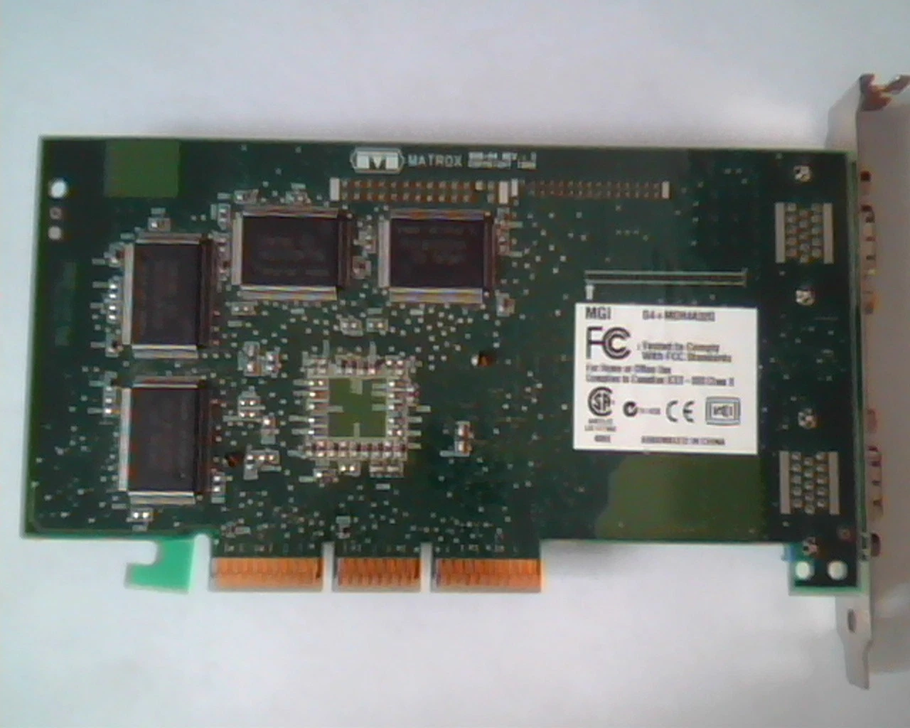 AGP card Matrox 906-04 Rev B MGI G4+MDH4A32G Dual VGA 406E MT03590 LAM96806 - image 3
