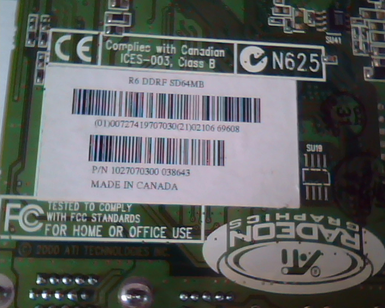 AGP card ATI R6 Rage Theater 109-70700-01 DDRF SD64MB 1027070300 comp VGA Video - image 3