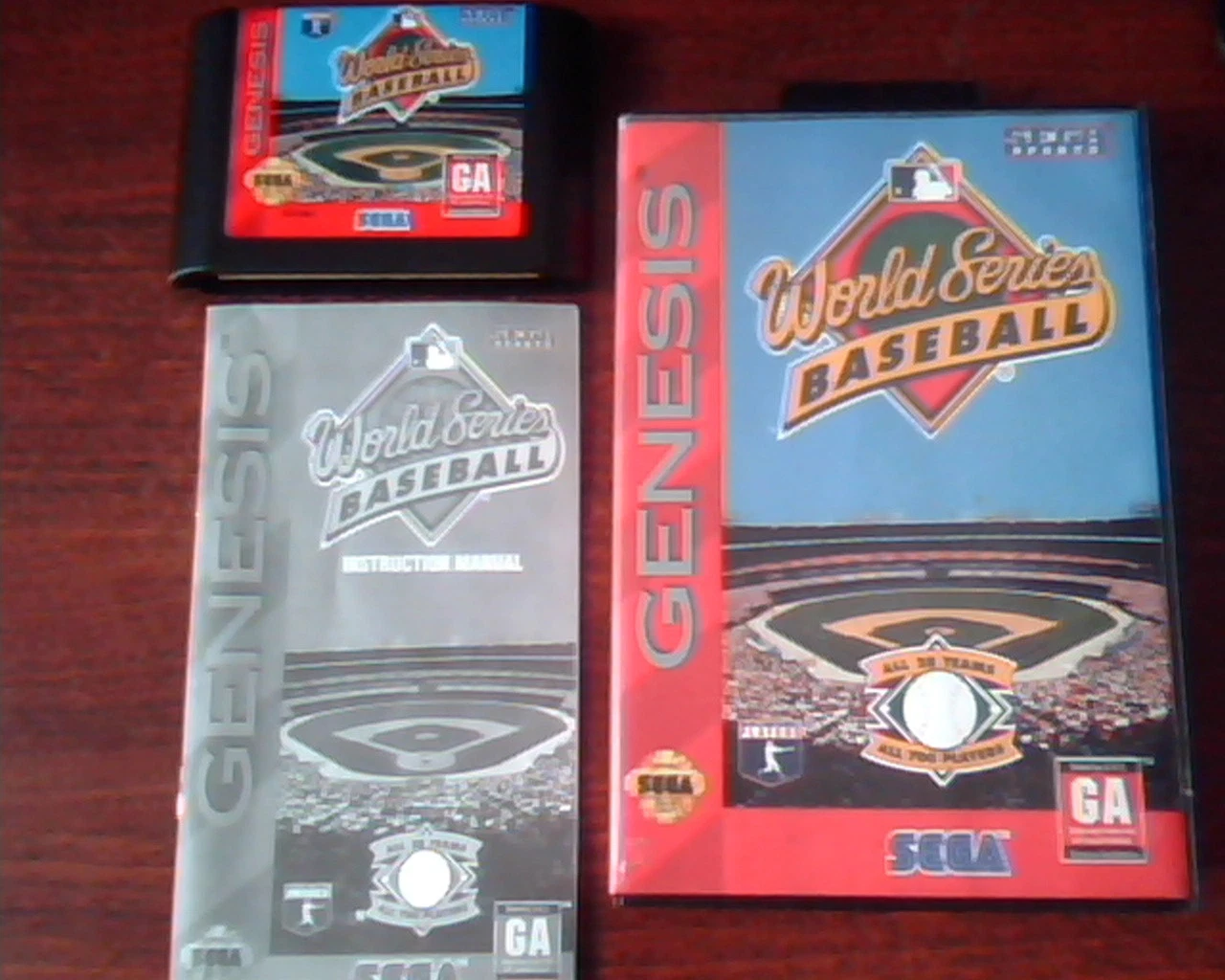 Game Cartridge Sega Genesis World Series Baseball 670-2941 COMPLETE manual