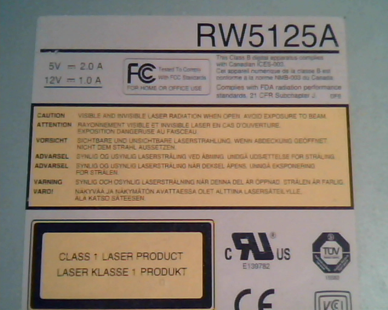 Ricoh RW5125A Rev CE October2002 791551 JustLink DVD Rewritable Drive Atapi - image 2