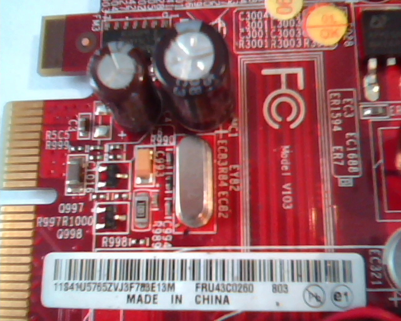 PCI-E Video Graphics Card Model V103 109-B16931-00C DVI S-Video FRU 43C0260 - image 2