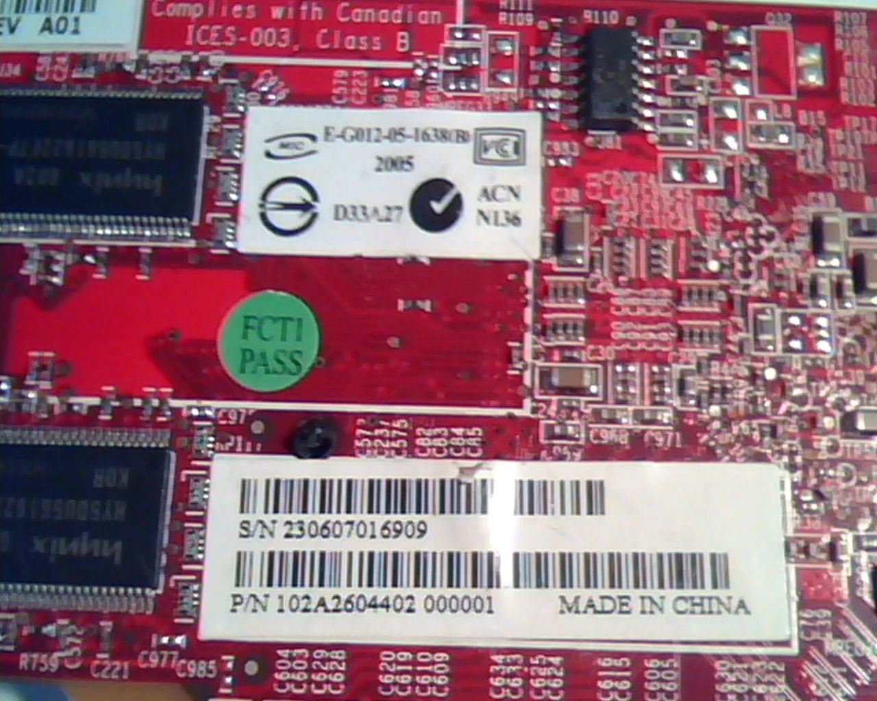 PCI-E express card ATI 109-A26030-01 Rev A01 102A2604402 E-G012-05-1638 DVI S-Vi - image 3