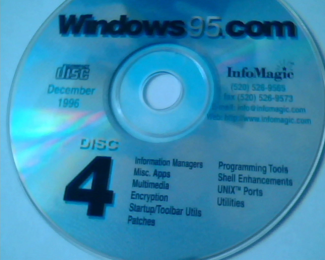 CD Windows 95 December 1996 InfoMagic Disc 4 apps tools utilities - image 2