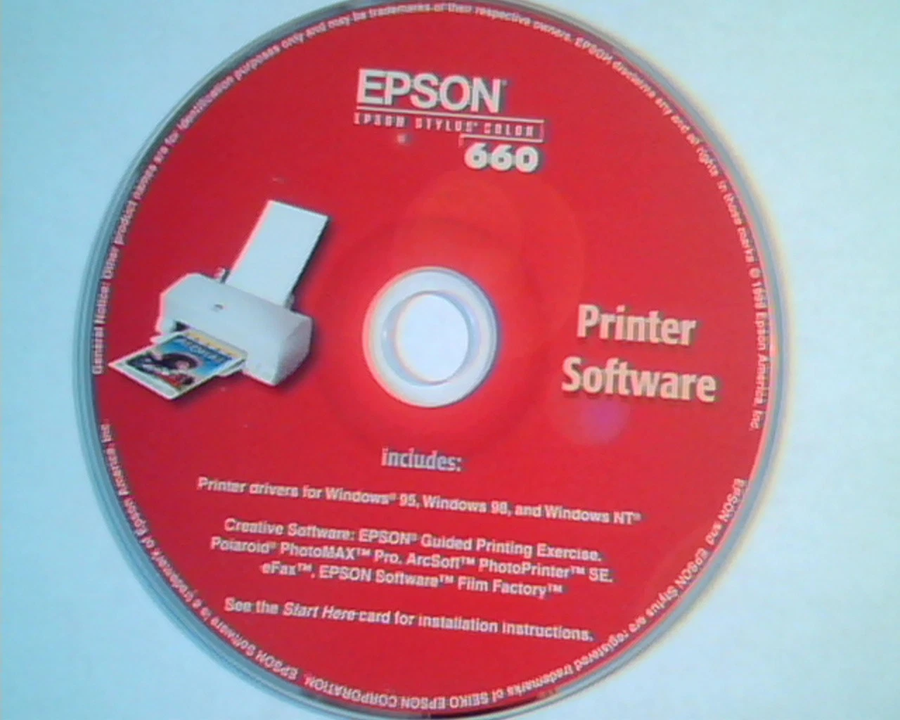 CD Epson Stylus Color 660 Printer drivers for Windows Creative ArcSoft PhotoMax