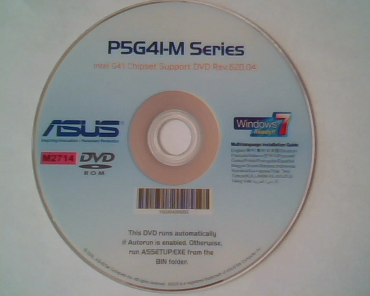 P5G41-M Series ASUS Intel G41 Chipset Support DVD M2714 Rev.620.04 Windows 7