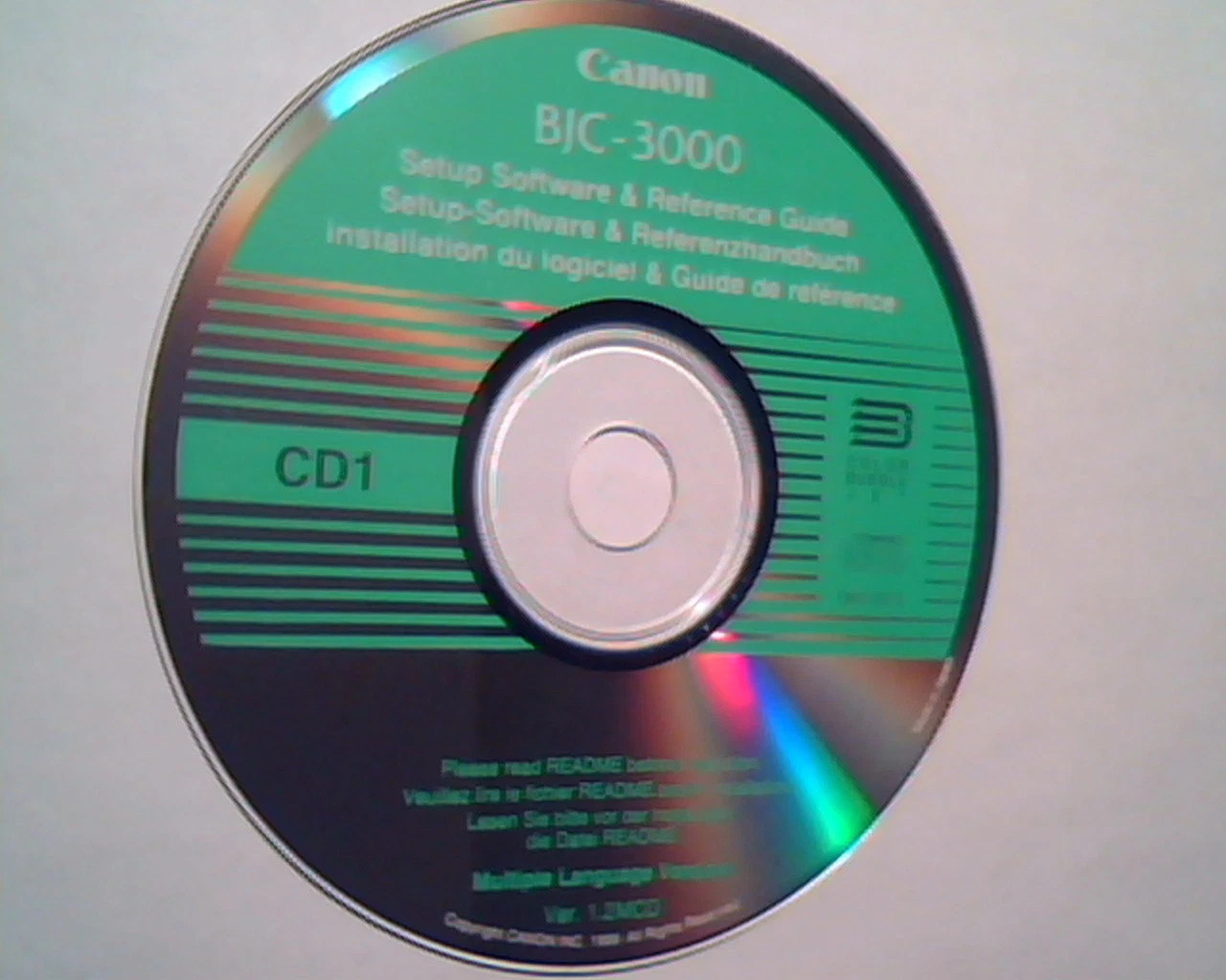 CD Canon BJC-3000 Setup Reference Guide Color Bubble Jet Ver1.2MCD multilanguage