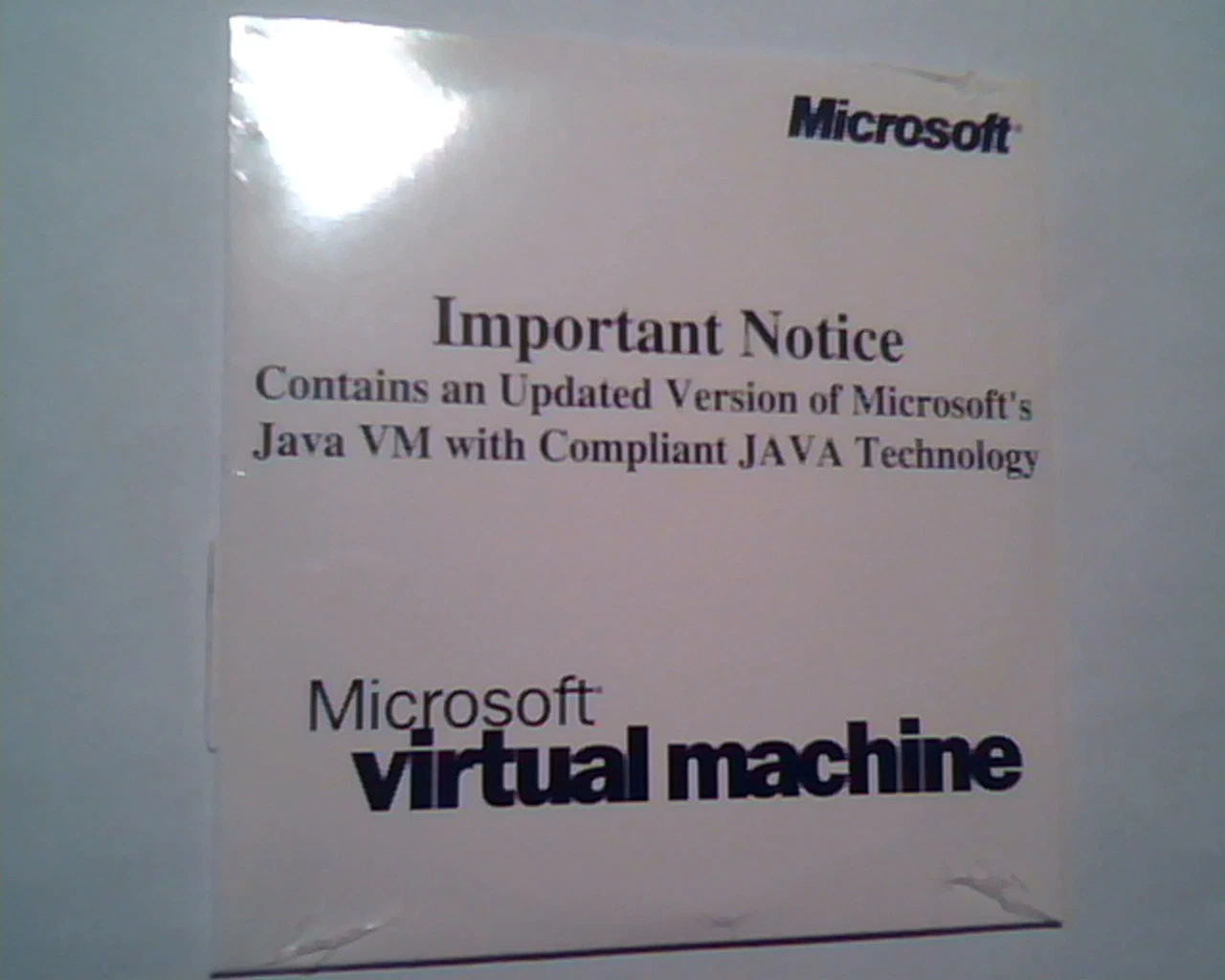 CD Microsoft Virtual Machine update Java VM Kit Patch English 2237P