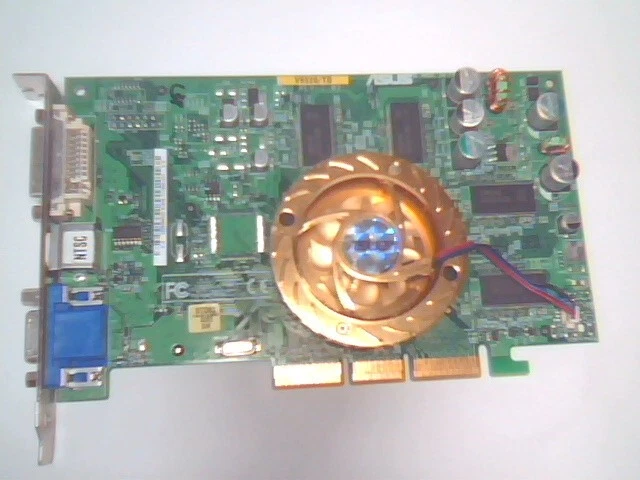AGP Graphics Card 8X ASUS V9520/TD/N/128M DVI VGA SVid TV GeForce FX-5200 video