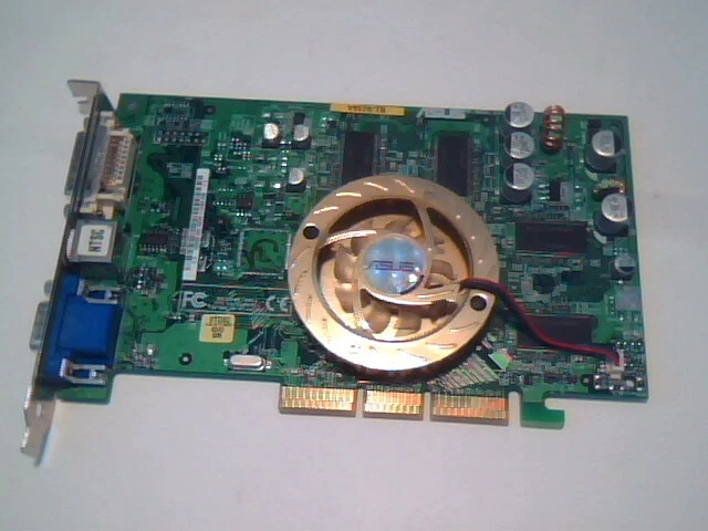 AGP Graphics Card 8X ASUS V9520/TD/N/128M DVI VGA SVid TV GeForce FX-5200 video - image 2