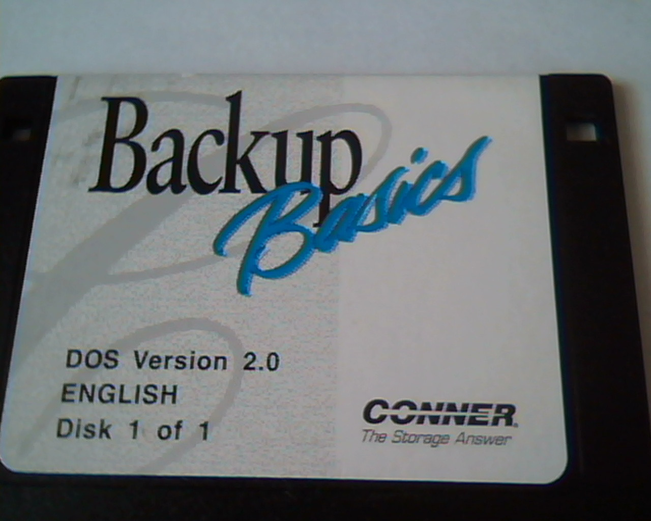 Floppy Disk Conner Peripherals Tape Backup Basics for DOS Version 2.0 - image 2