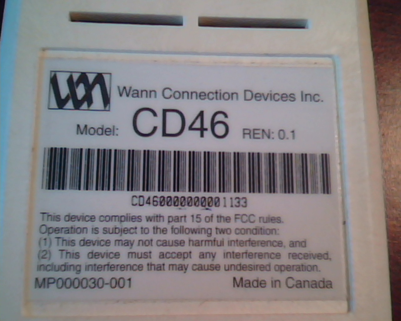 Wann Connection Devices Model CD46 Ren 0.1 VGA MP000030-001 - image 7