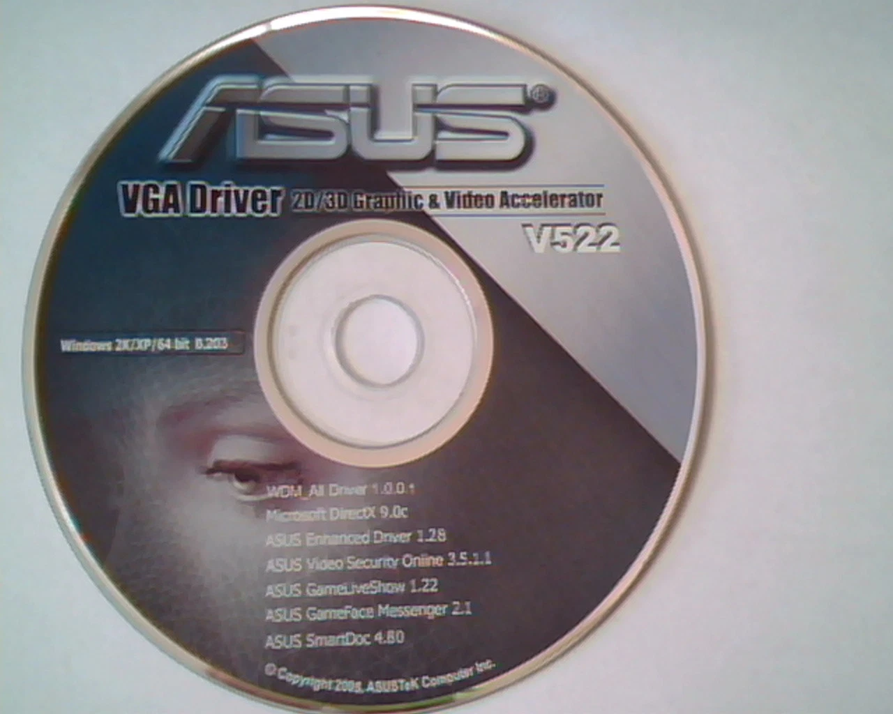 CD ASUS VGA Driver 2D/3D Graphic Video Accelerator V522 ASUSTek GameFace