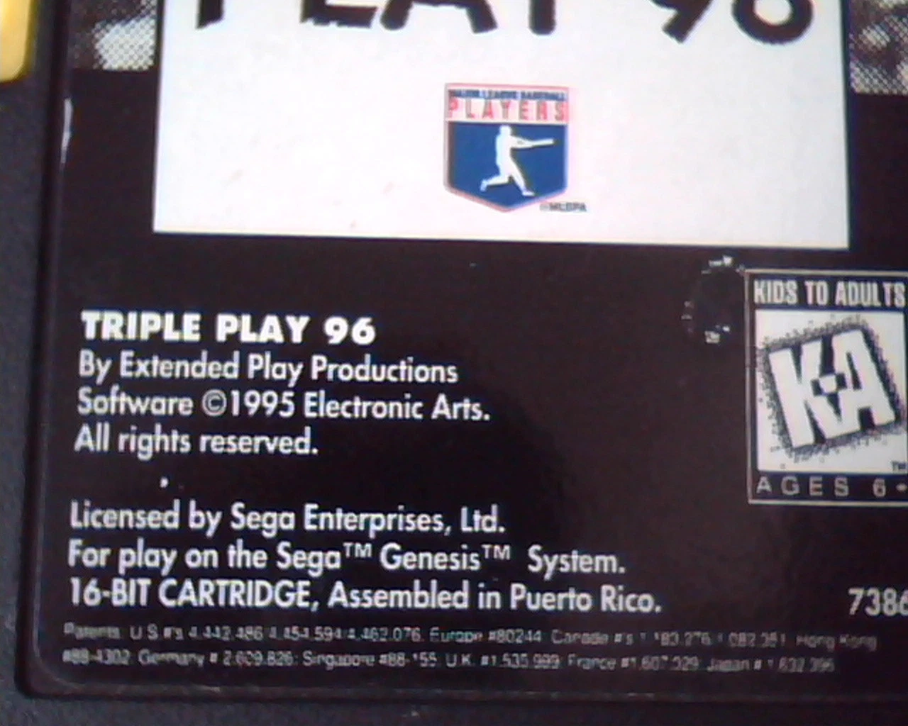 Game Cartridge EA Sports Triple Play 96 - Electronic Arts Sega Genesis system - image 2