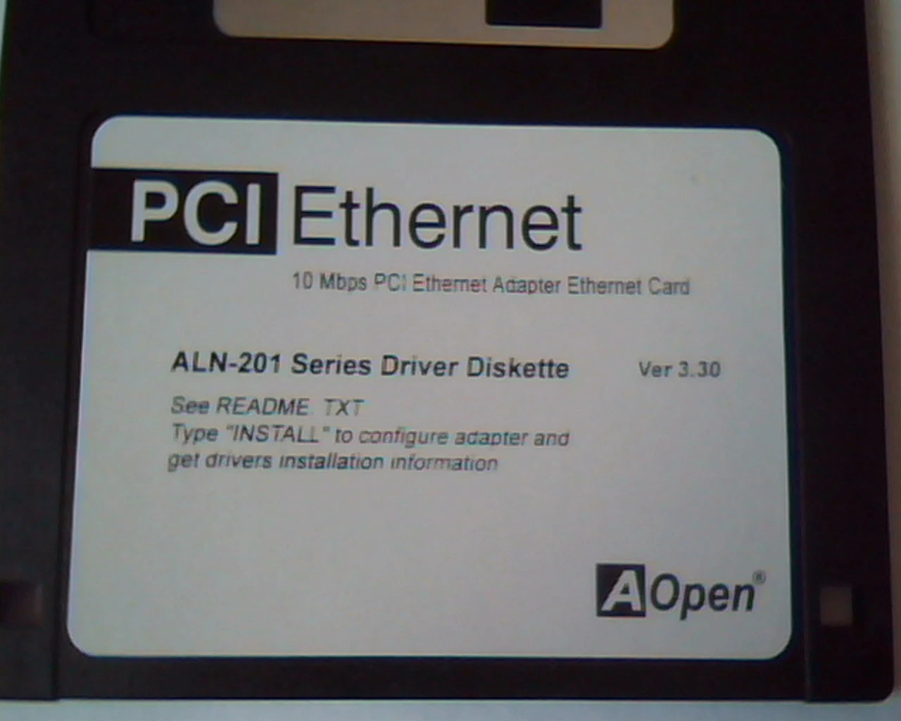 Floppy Disk PCI Ethernet ALN-201 Series Driver Diskette AOpen Ver 3.30 - image 2