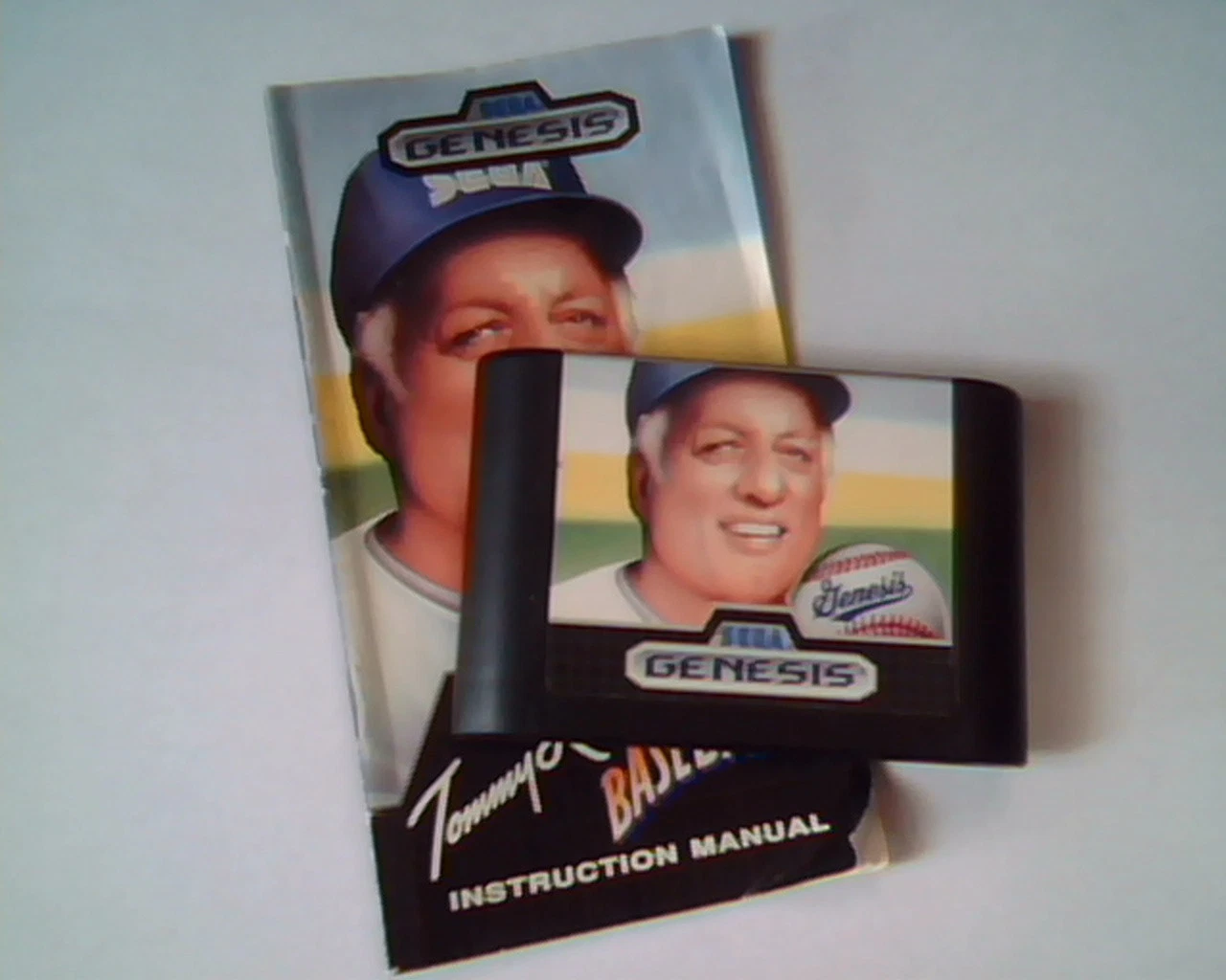 Game Cartridge Sega Genesis Tommy Lasorda Baseball - Manual + Game