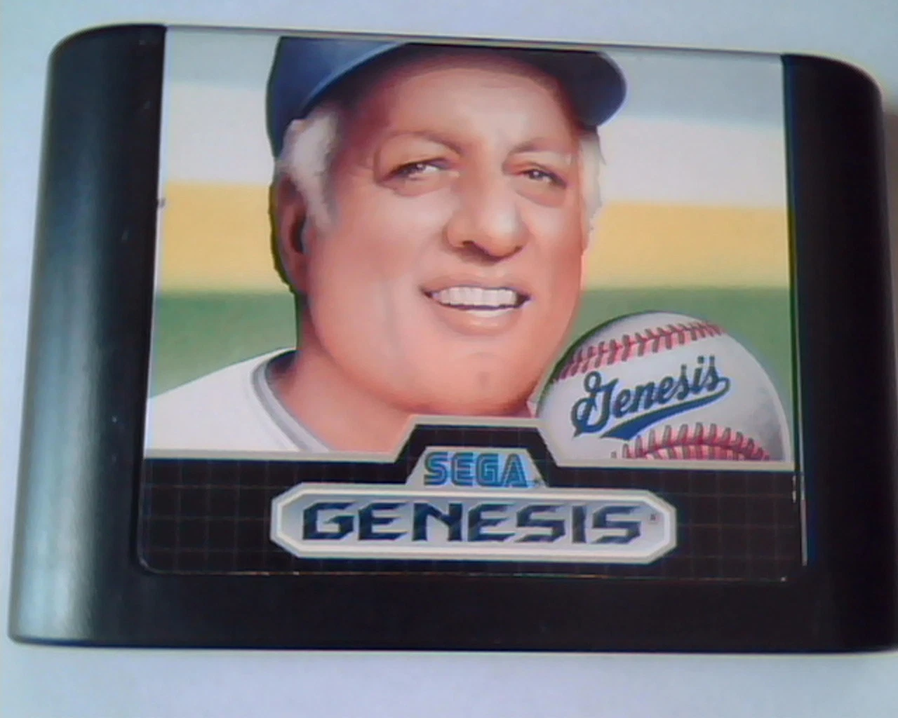 Game Cartridge Sega Genesis Tommy Lasorda Baseball - Manual + Game - image 2