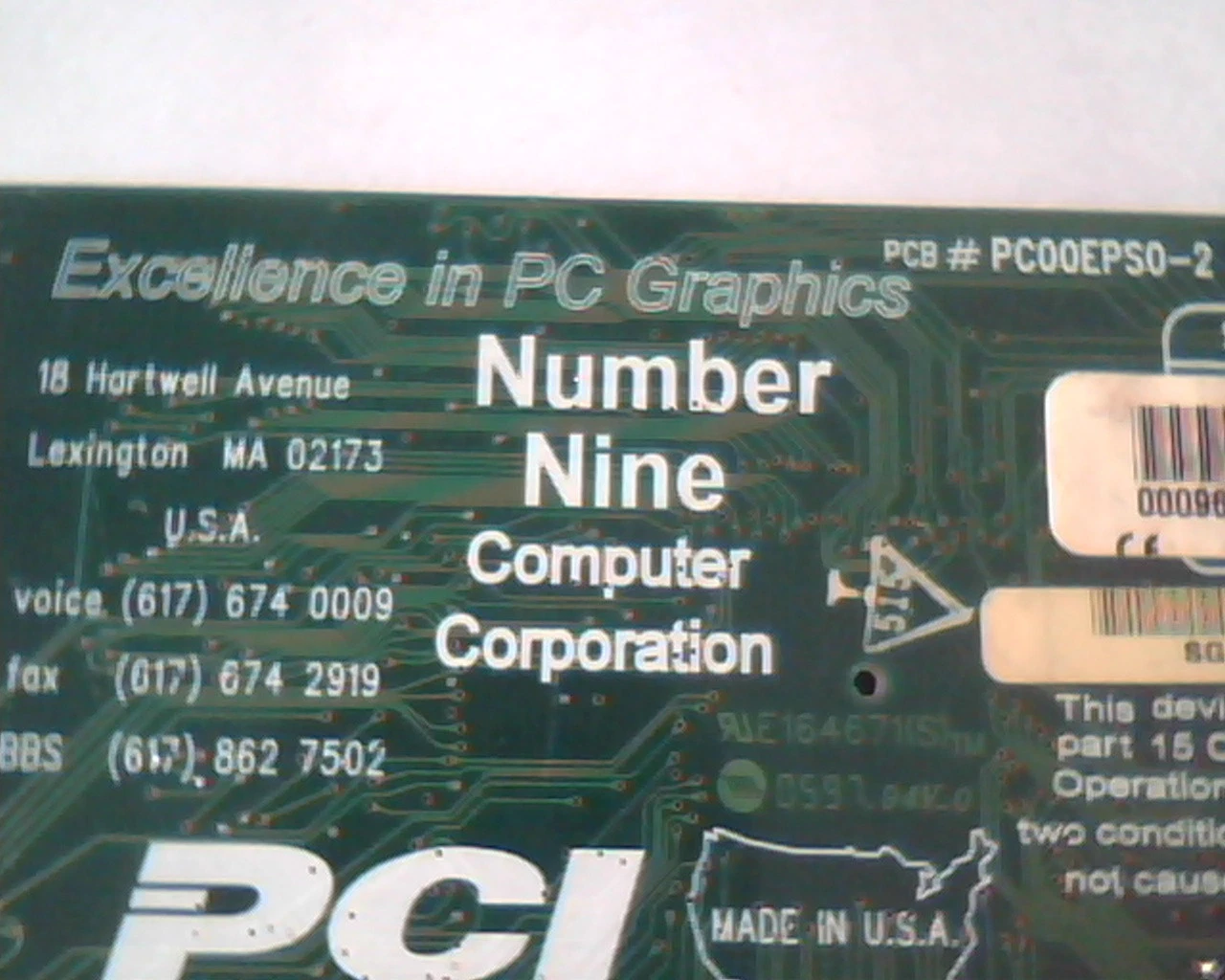 PCI card S3 Trio64 MPV33020315 PIO PC00EPS0-2 VGA Rev A00 Number Nine - image 5