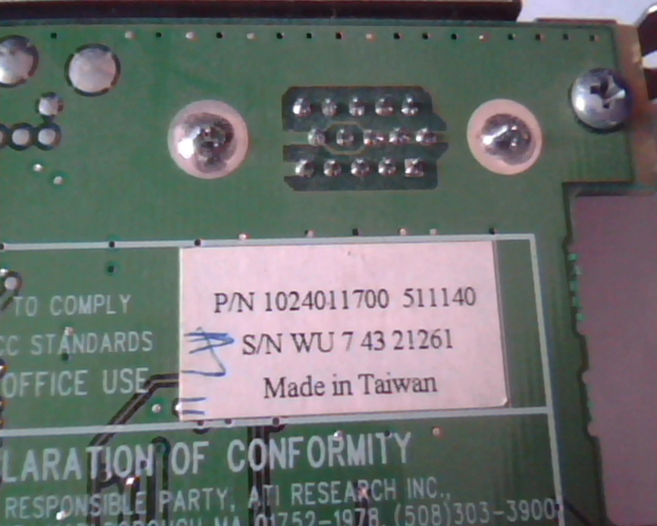 PCI Video card ATI 109-40100-00 3D Rage II+ 113-40109-100 1024011700 VGA - image 6