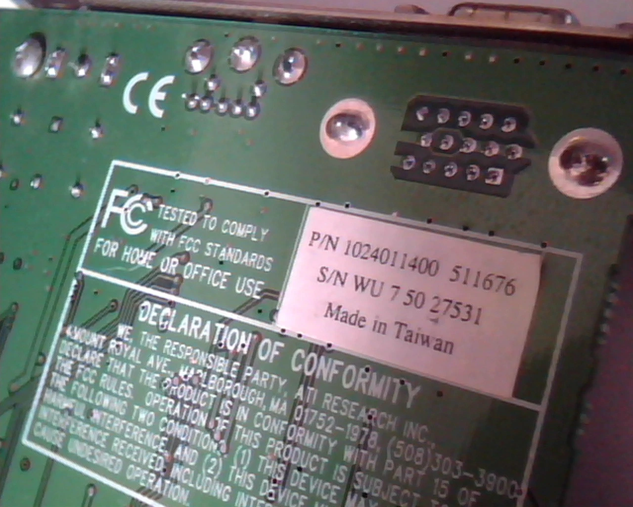 PCI Video card ATI 3D Rage II+ 109-40100-00 113-40108-100 1024011400 VGA Video - image 5