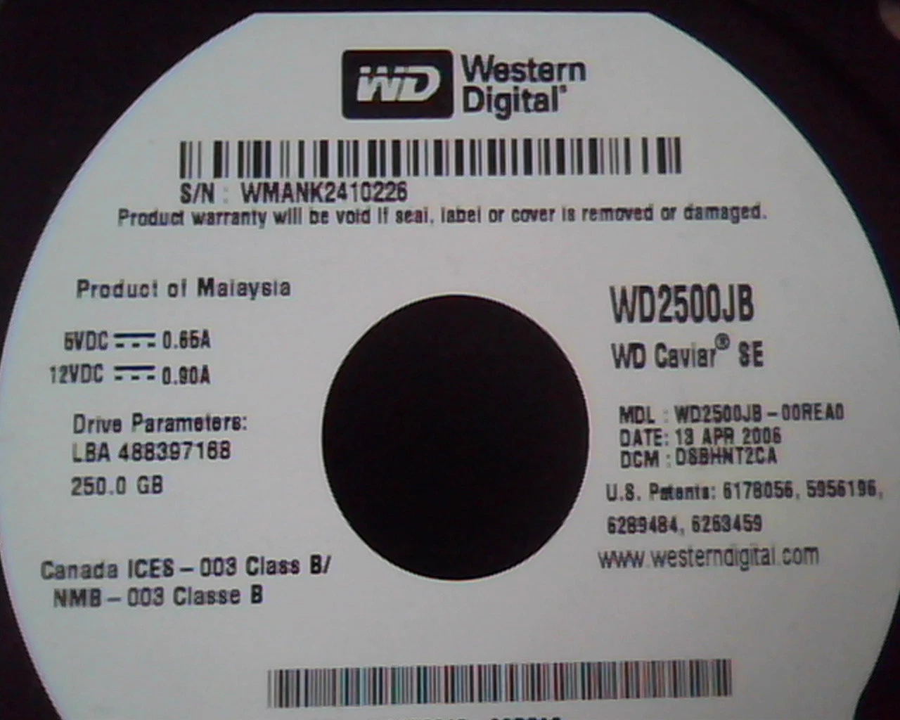 Hard Drive Disk IDE Western Digital WD2500JB Caviar SE WD2500JB-00REA0 250GB - image 2