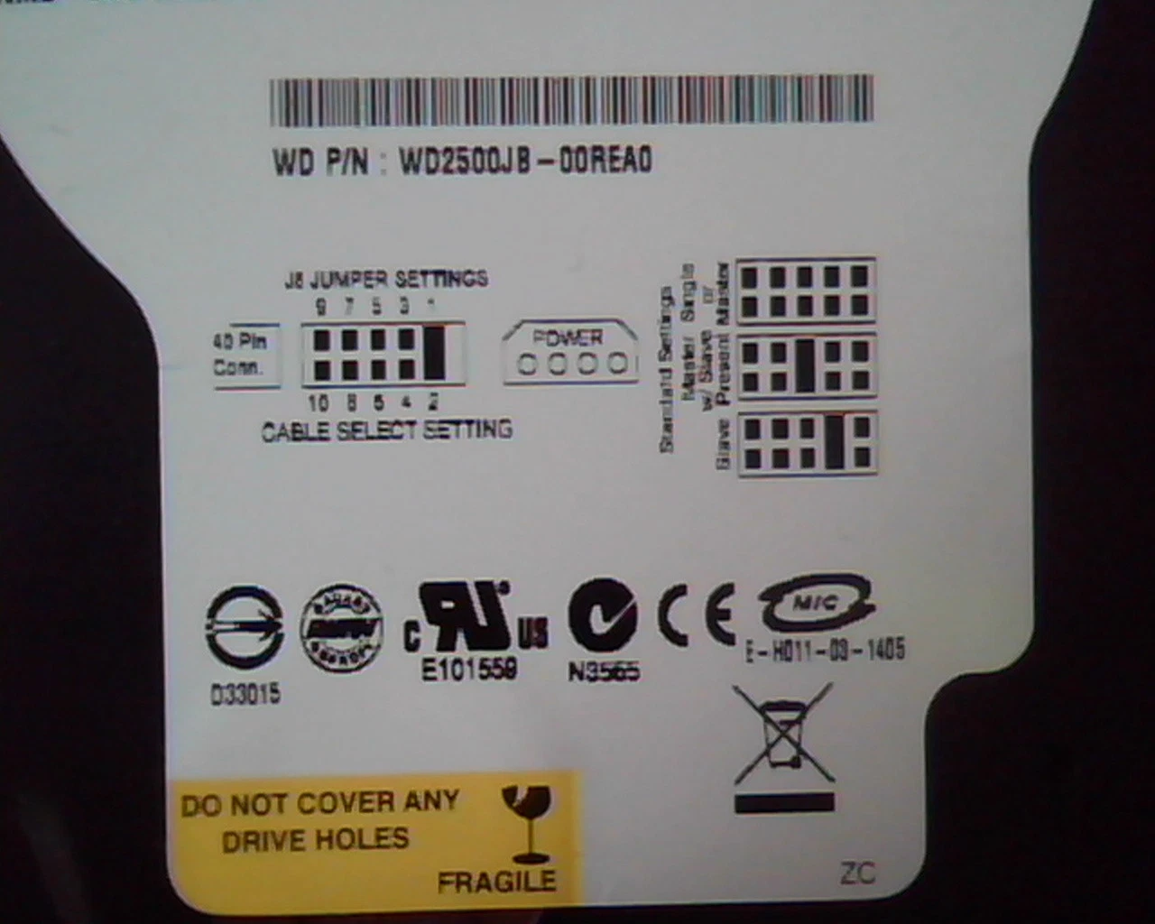 Hard Drive Disk IDE Western Digital WD2500JB Caviar SE WD2500JB-00REA0 250GB - image 3