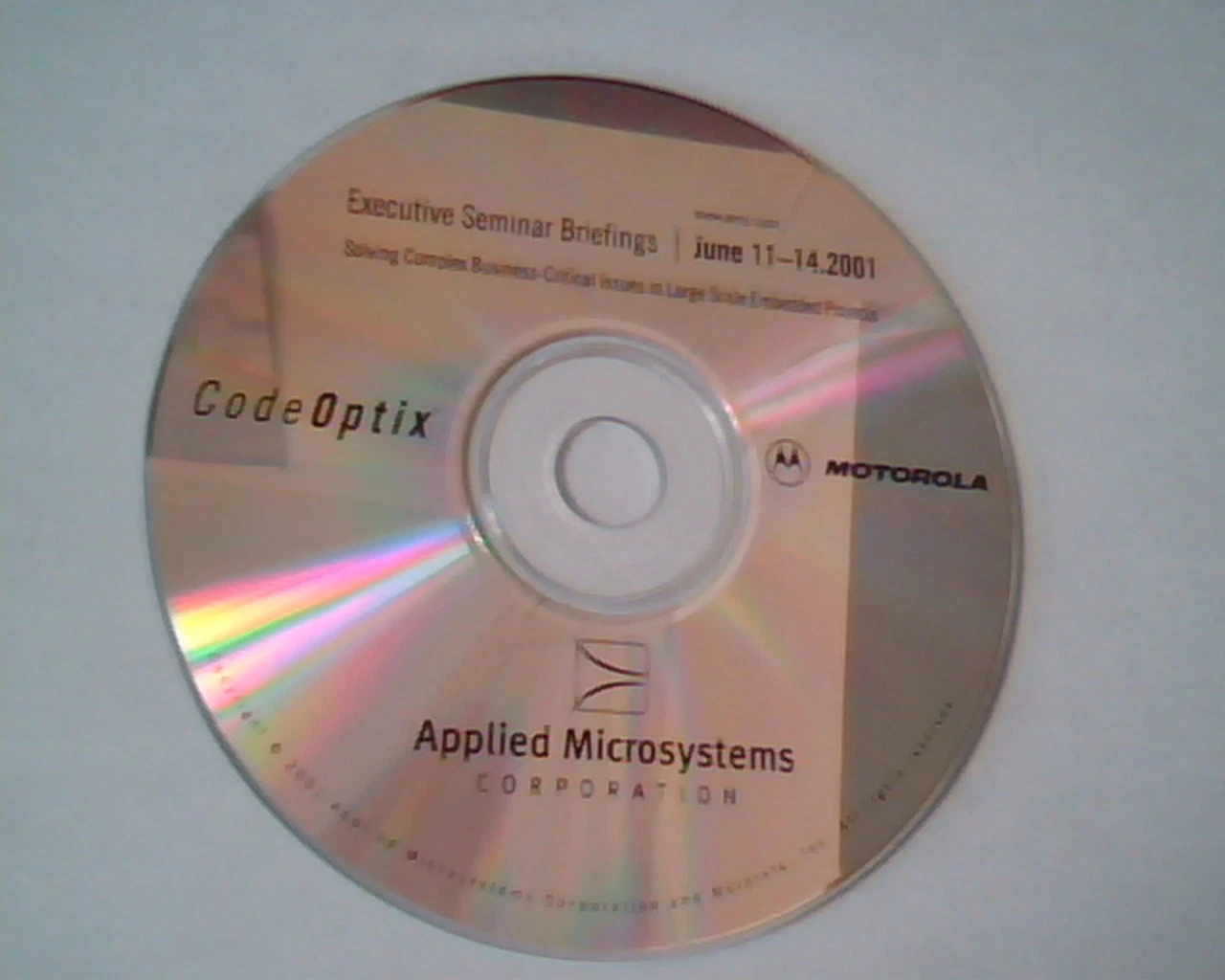CD Motorola Applied Microsystems CodeOptix executive seminar briefings June 2001