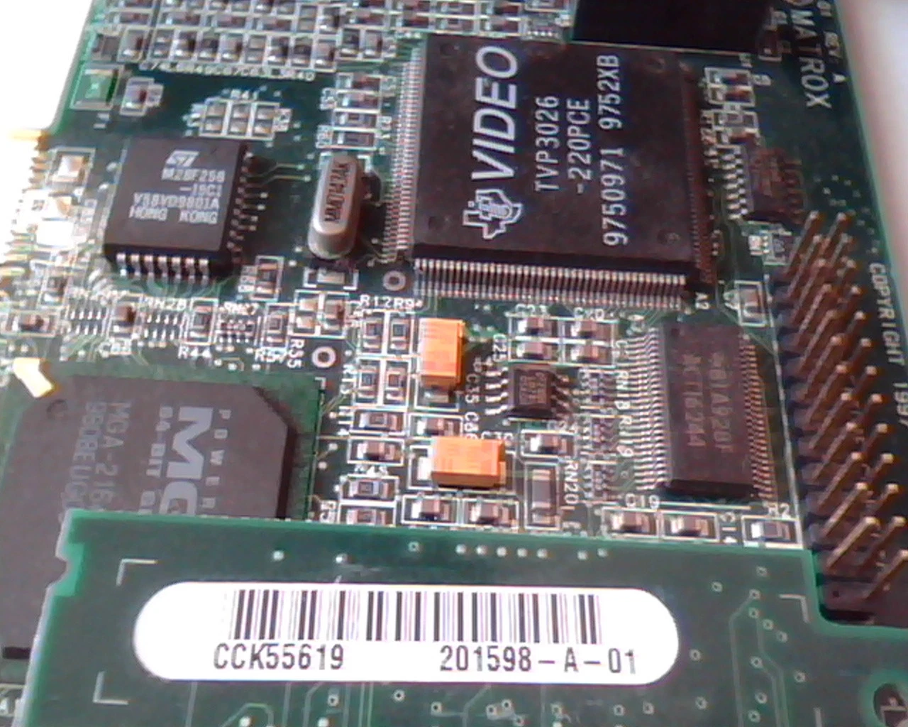 PCI Video card Matrox 708-01 Rev A MGI MIL2P/8/DELL2 00055975 A00 DVI VGA MGA - image 3