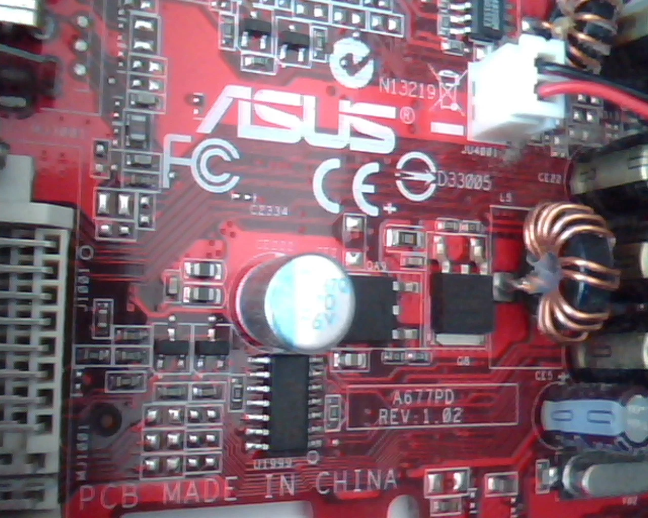PCI-E express card ASUS A677PD Rev 1.02 EAX1300 TD 128M VGA DVI S-Vid N13219 - image 2