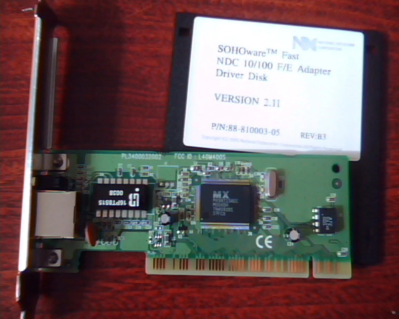 SOHOware Fast NDC 10/100 F/E Adapter Driver Disk and Card 9S-821000-08 A1
