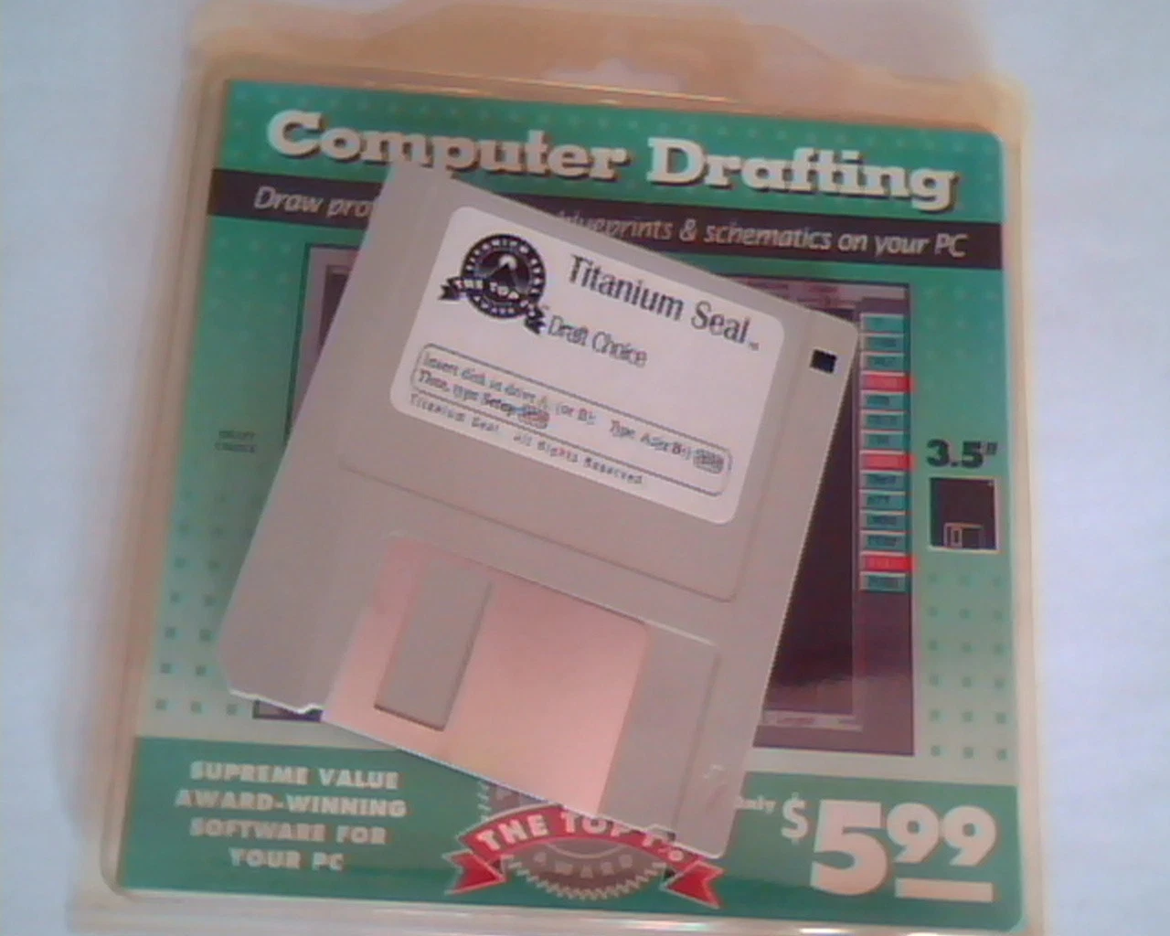 Floppy Disk Computer Drafting Draft Choice Titanium Seal - plans blueprints