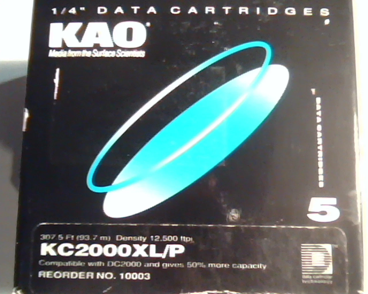 LOT of 5 BRAND NEW Data Cartridge Storage KAO KC2000XL/P DC2000 1/4" - image 2
