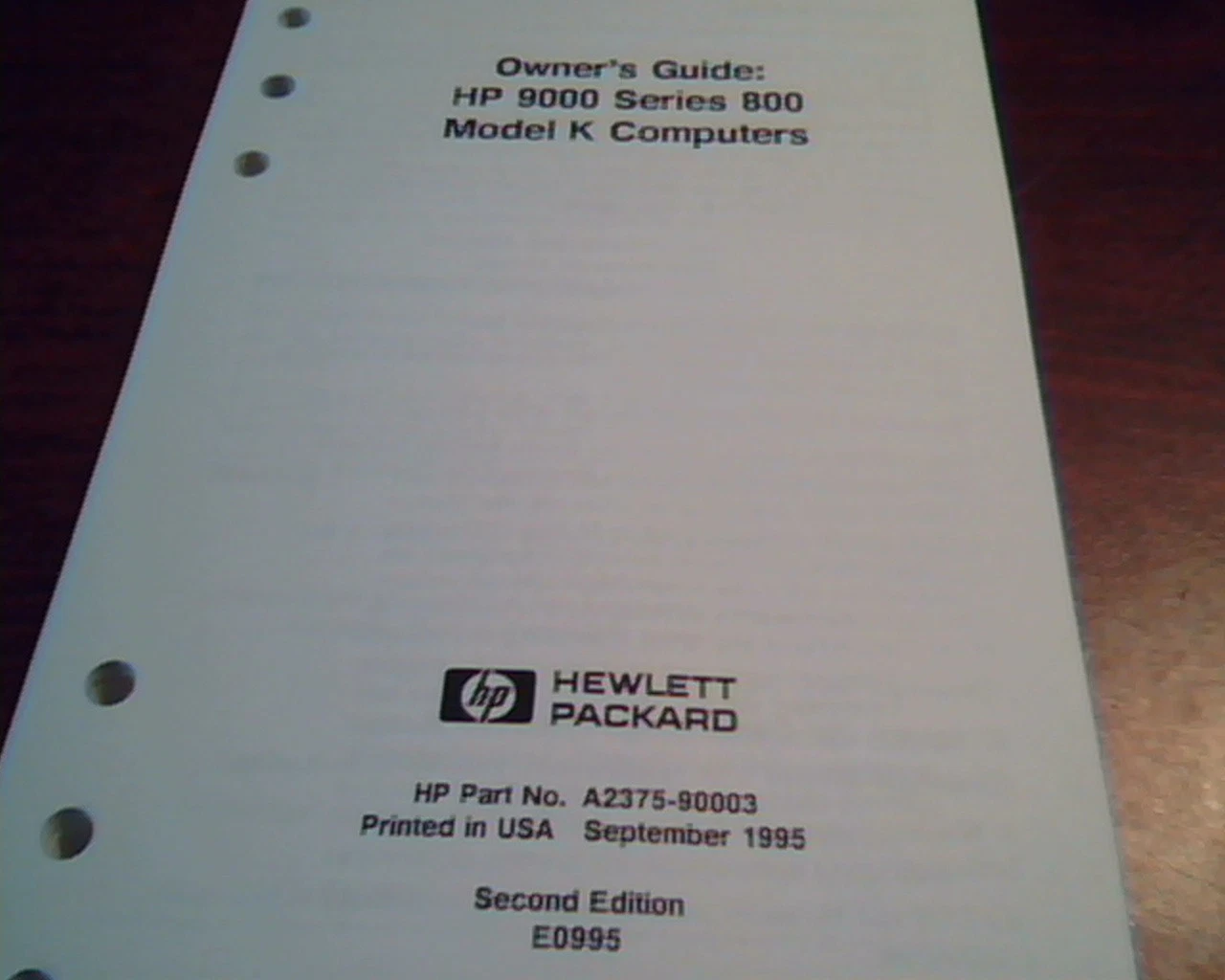 HP Owner's Guide Series 800 Model K Computer HP 9000 PA-RISC Manual - image 4