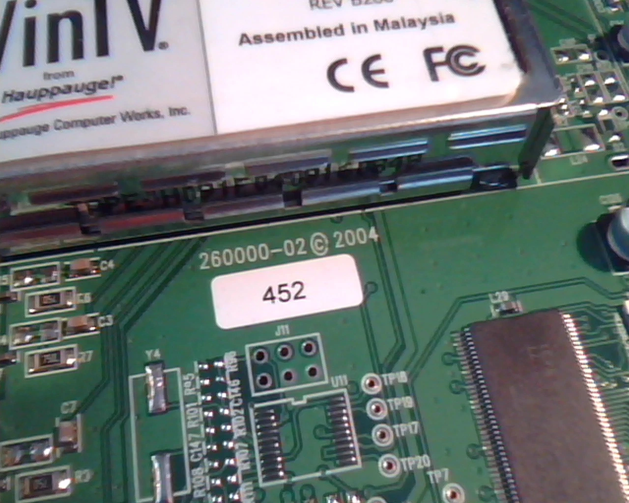 PCI Video card WinTV NTSC/NTSC-J 26552 Rev B268 260000-02 452 5187-7619 Conexant - image 3