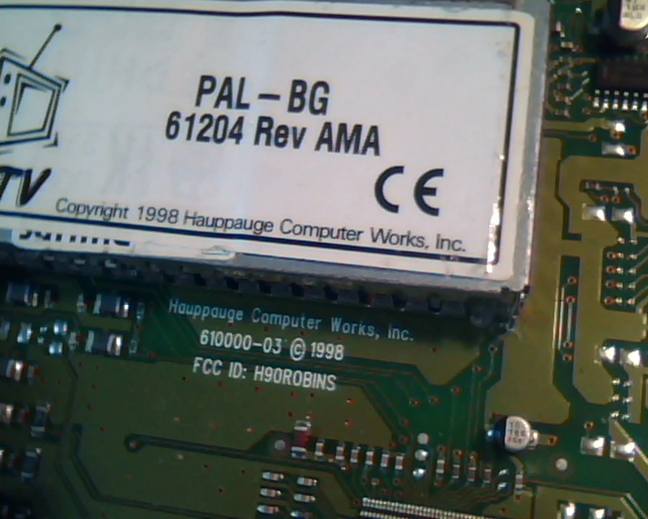 PCI Video card WinTV PAL-BG 61204 Rev AMA 610000-03 H90ROBINS Hauppauge S-Vid - image 2
