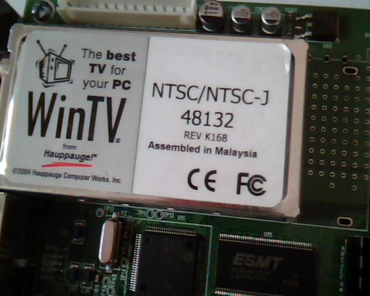 PCI Video card WinTV NTSC/NTSC-J 48132 Rev K168 Hauppauge 480000-08 HannStar Vid - image 2