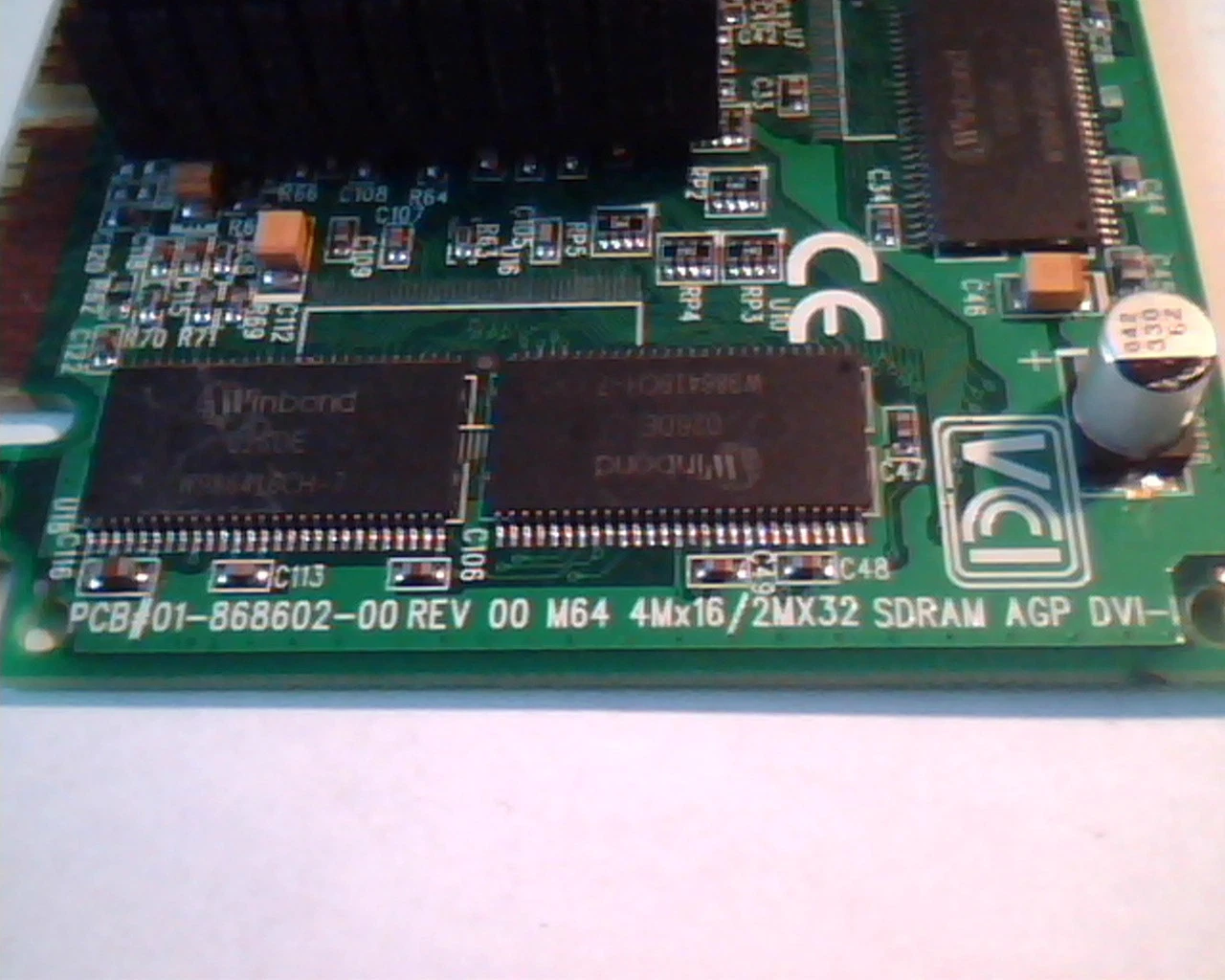 AGP card Number Nine 01-868602-00 Rev 00 M64 4Mx16/2MX32 SDRAM DVI TV 09N1708 - image 3