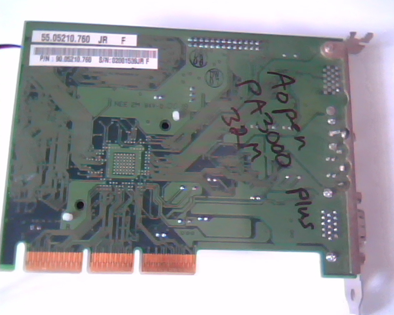 AGP card PA3000 Plus 99920-1.3 AOpen 32M 90.05210.760 VGA TV V1.59C - image 5