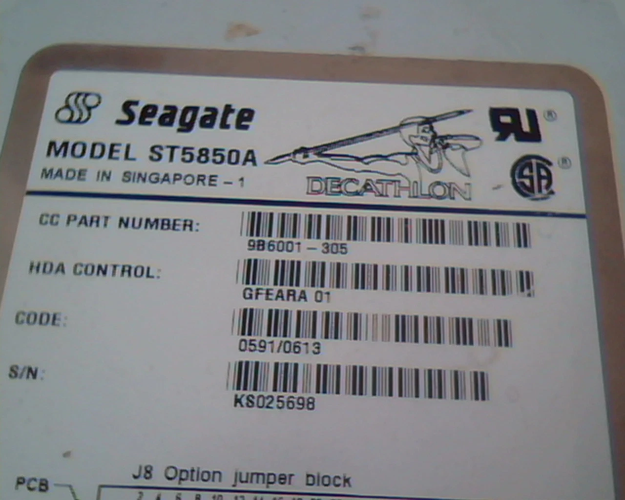 Hard Drive Disk IDE Seagate Decathlon ST5850A 9B6001-305 GFEARA01 - image 2