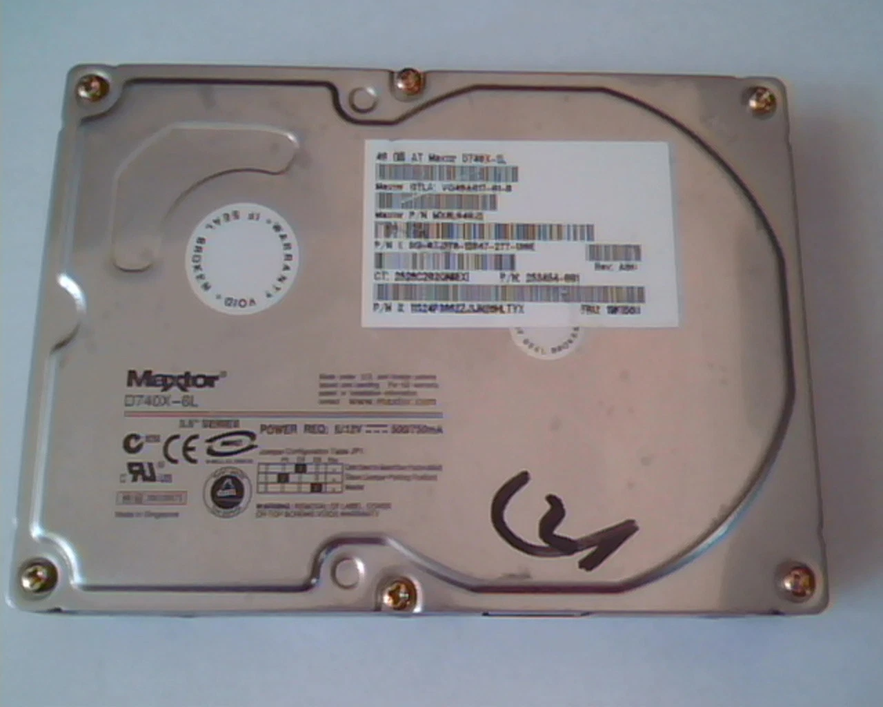 Hard Drive Disk IDE Maxtor D740X-6L 40GB VQ40A017-01-B MX6L040J2 A00 19K1568