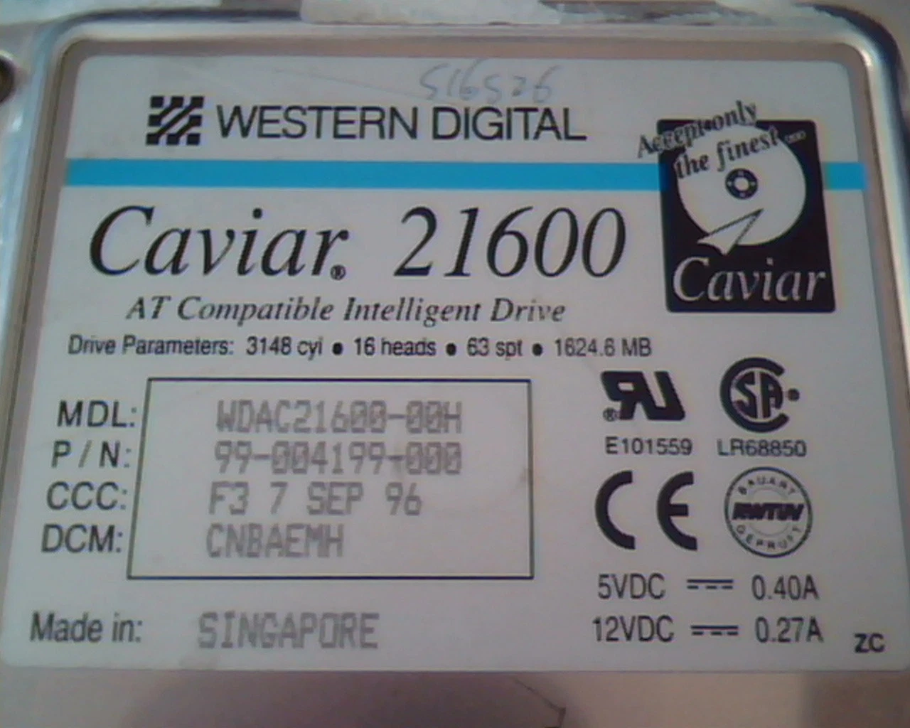 Hard Drive Disk IDE Western Digital Caviar 21600 WDAC21600-00H 99-004199-000 SEP - image 2