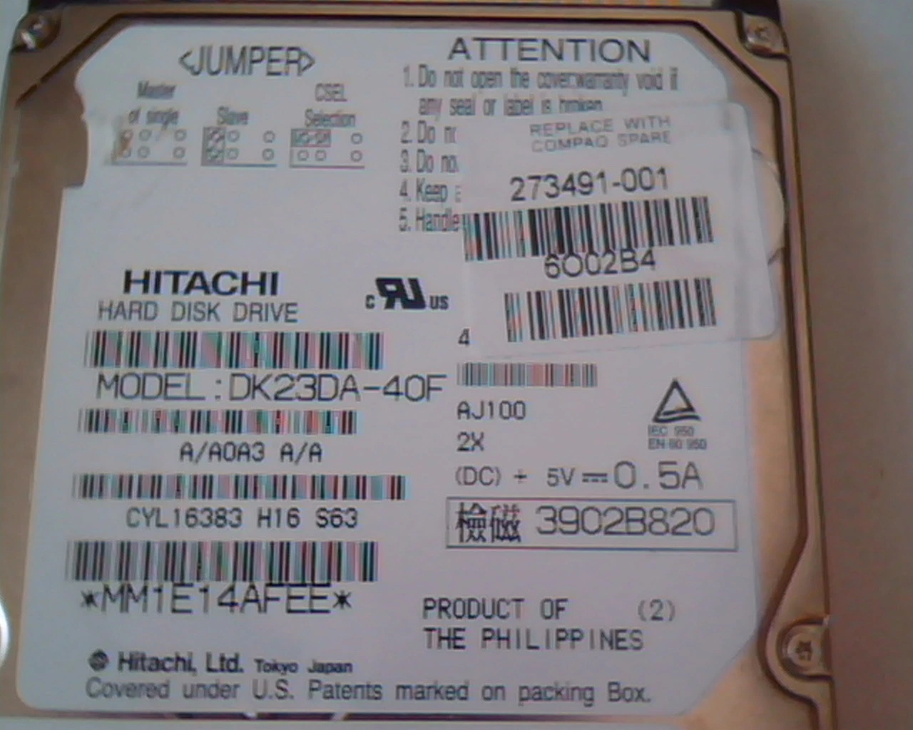 2.5 Hard Disk Drive Hitachi DK23DA-40F AJ100 273491-001 261386-002 2X - image 2