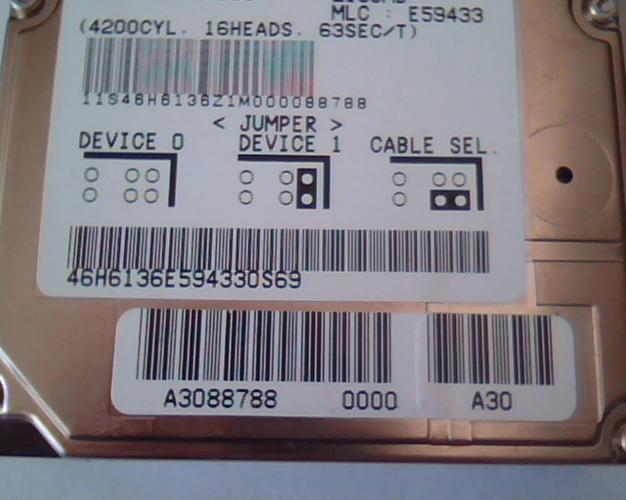 2.5 Hard Disk Drive IBM DCRA-22160 E182115 S 2160MB 46H6136 SEP-96 E59433 - image 3
