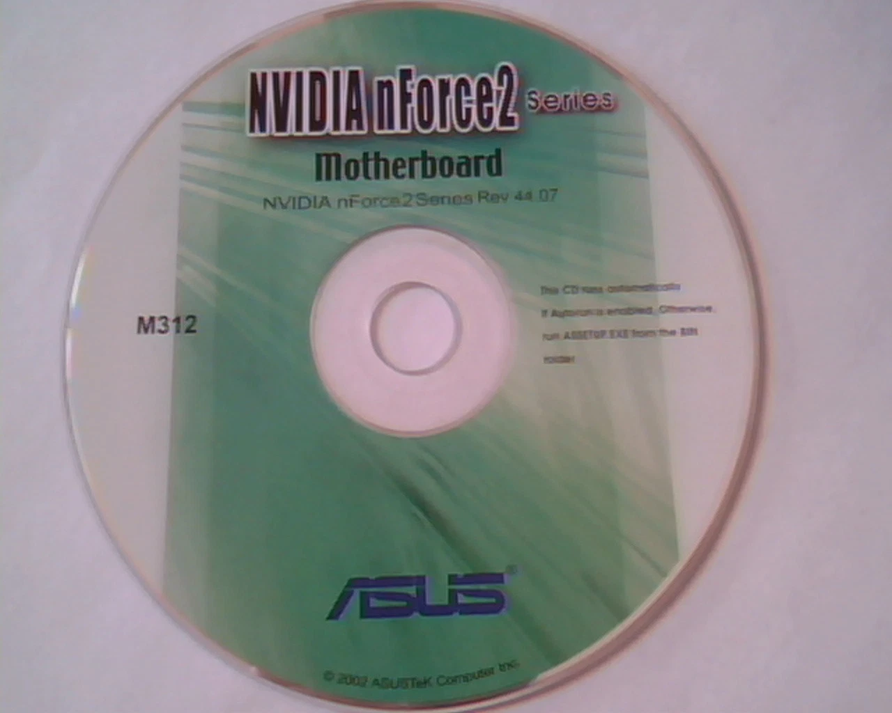 CD ASUS NVIDIA nForce2 Series Motherboard Rev 44.07 M312 ASUSTek